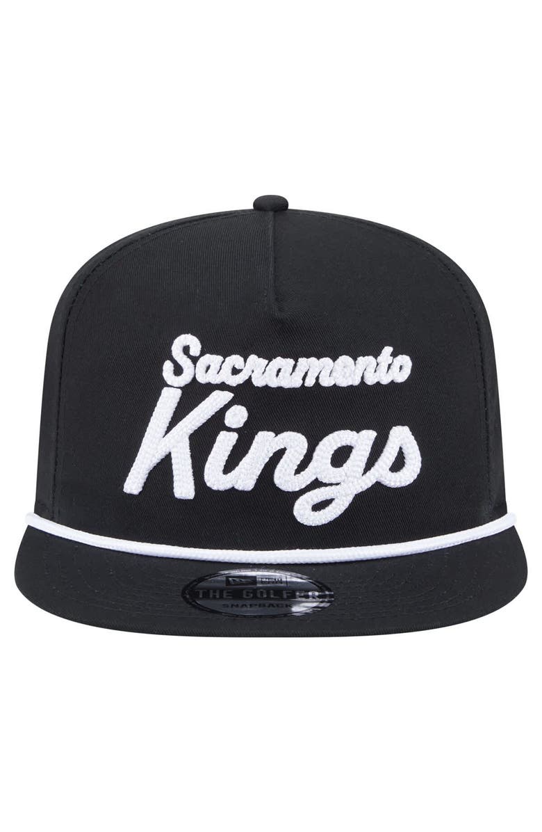 New Era Men's New Era Black Sacramento Kings Team Text Golfer Snapback Hat, Alternate, color, 