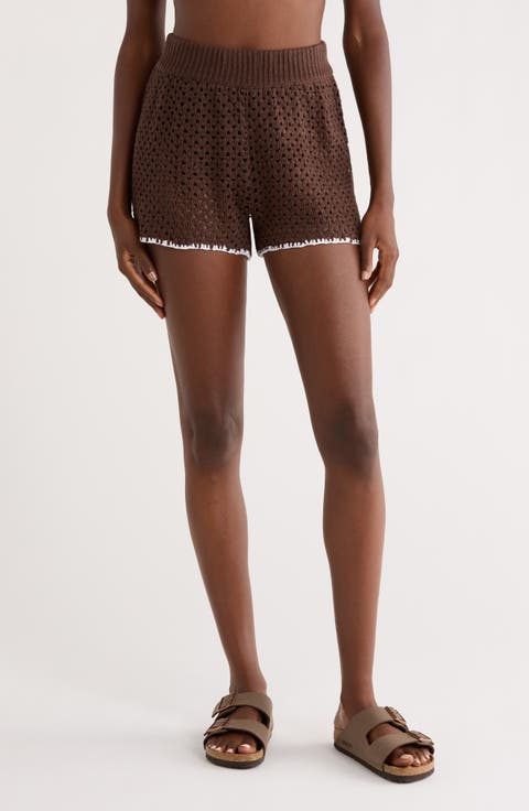 Open Knit Cover-Up Shorts