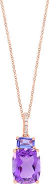 EFFY 14K Rose Gold Diamond,Amethyst,Tanzanite Pendant