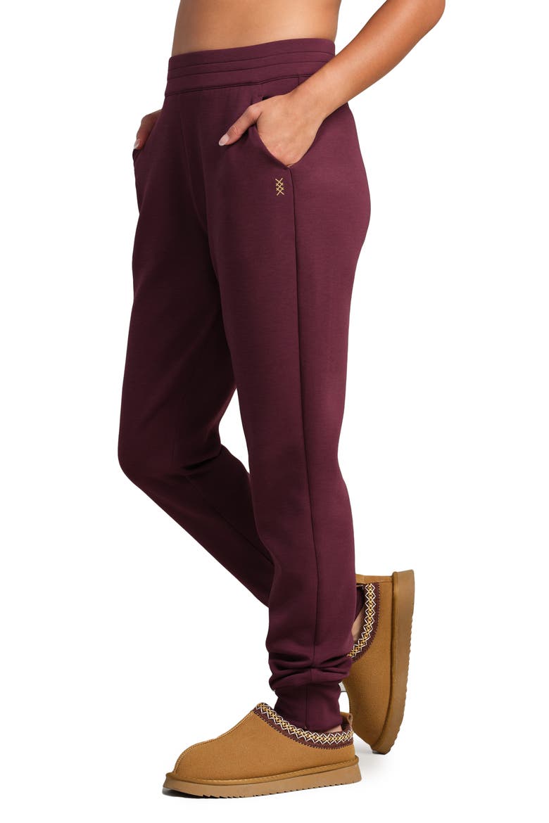 Dreamglow Zip Joggers, Alternate, color, BORDEAUX RED