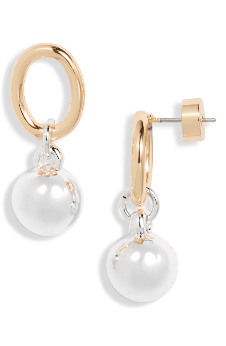 Nordstrom Orb Accent Frontal Earrings, Main, color, Silver- Gold