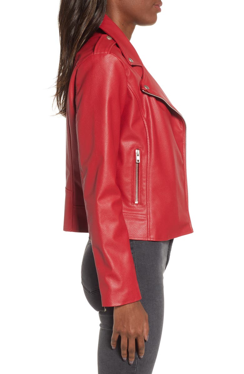 BB Dakota by Steve Madden BB Dakota Beverly Thrills Faux Leather Jacket, Alternate, color, 