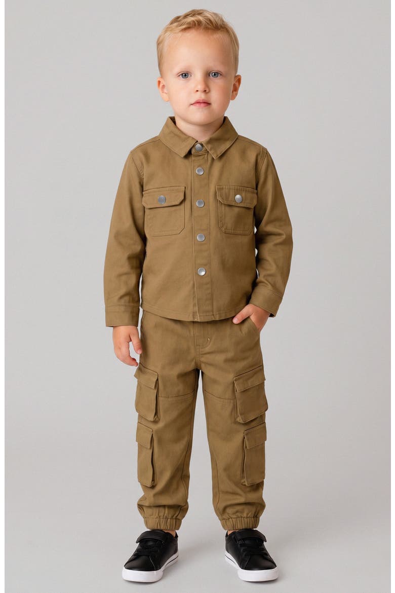 Kids' 2-Piece Corduroy Cargo Set, Alternate, color, KHAKI