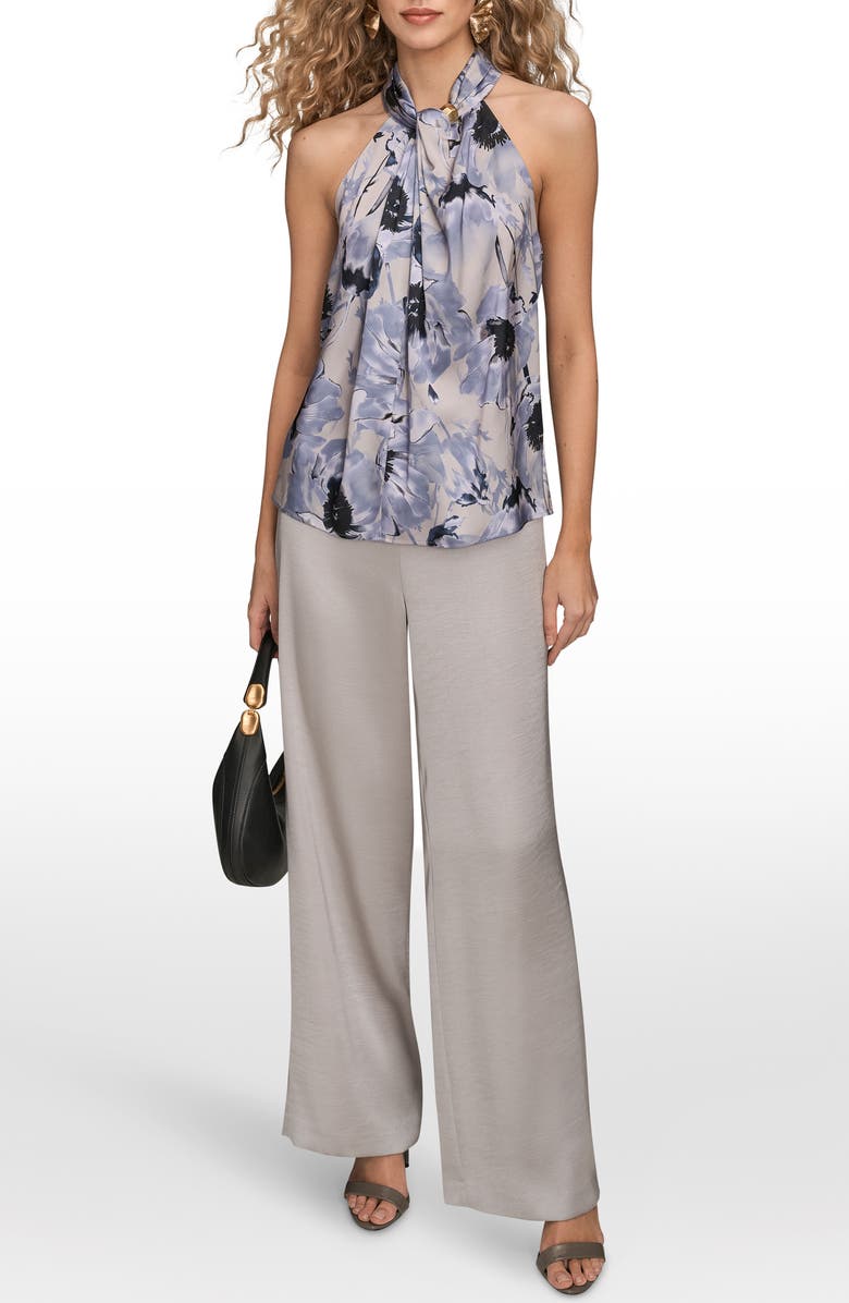 Donna Karan New York Floral Print Halter Top, Alternate, color, Vapor/ Tempest Multi