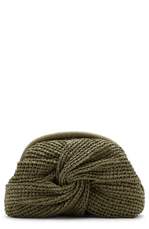 Natural Fiber Frame Clutch