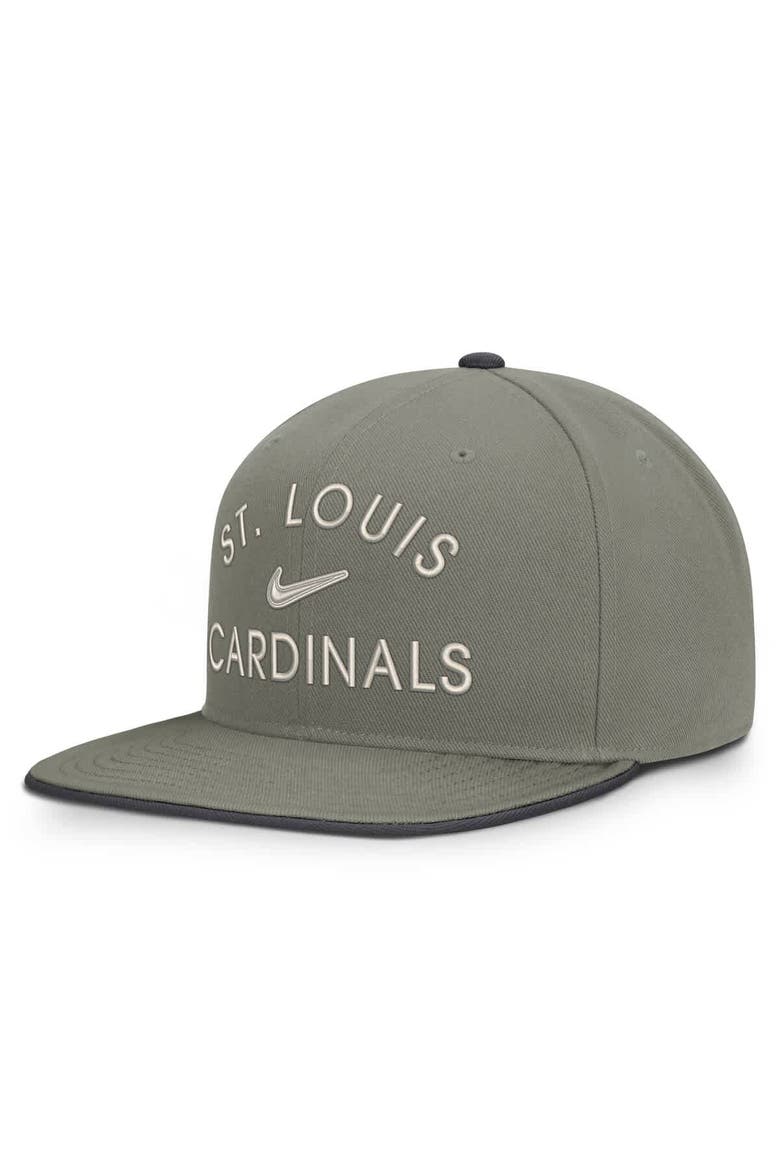 Men's Nike Olive St. Louis Cardinals Pro Dri-FIT Snapback Hat, Alternate, color, Gray
