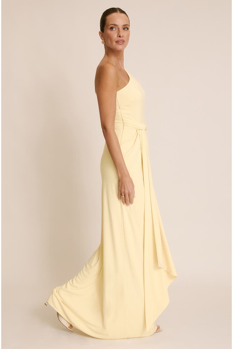 Andie One Shoulder Stretch Maxi Dress, Alternate, color, Lemon