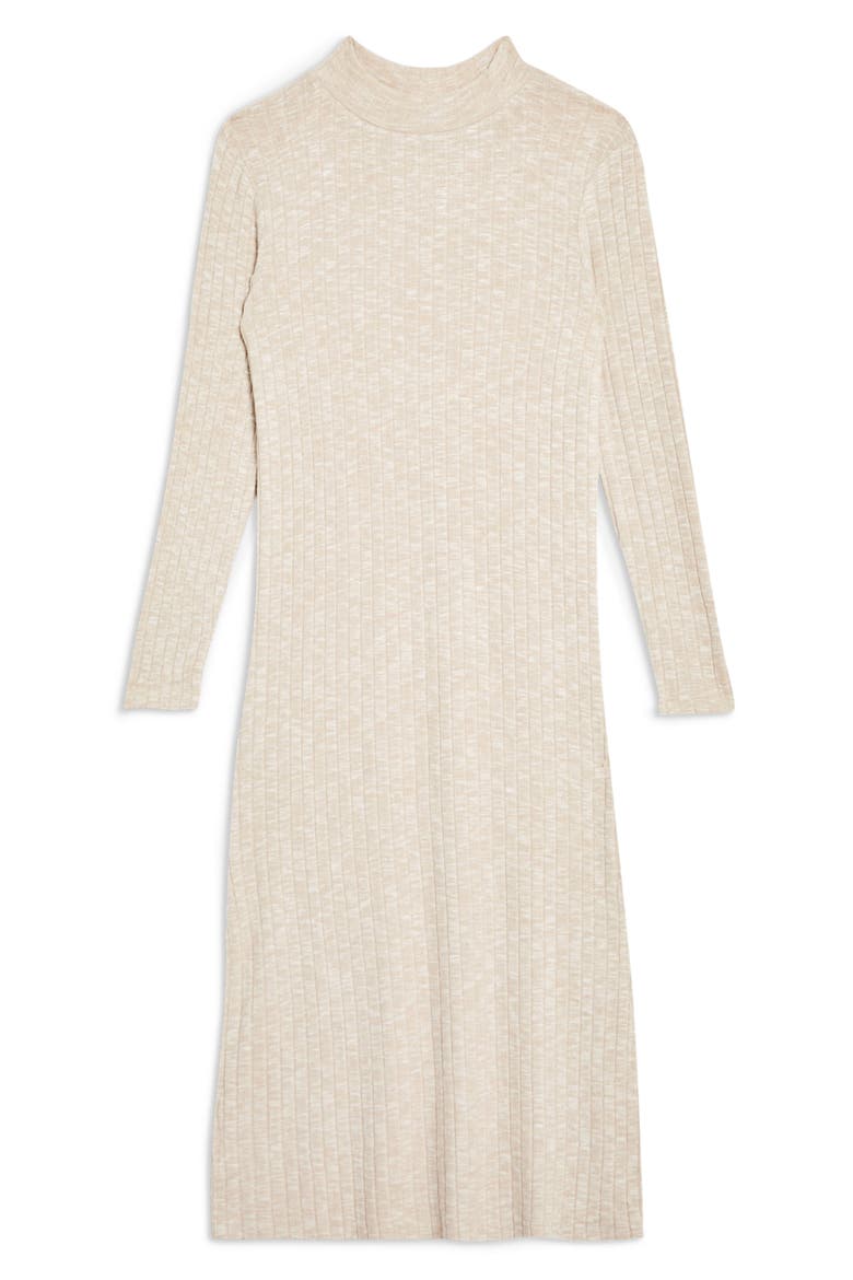 Rib Knit Midi Dress, Alternate, color, CREAM