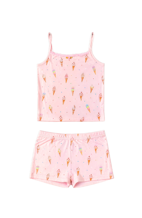Ice Cream Print Cami Jersey Set