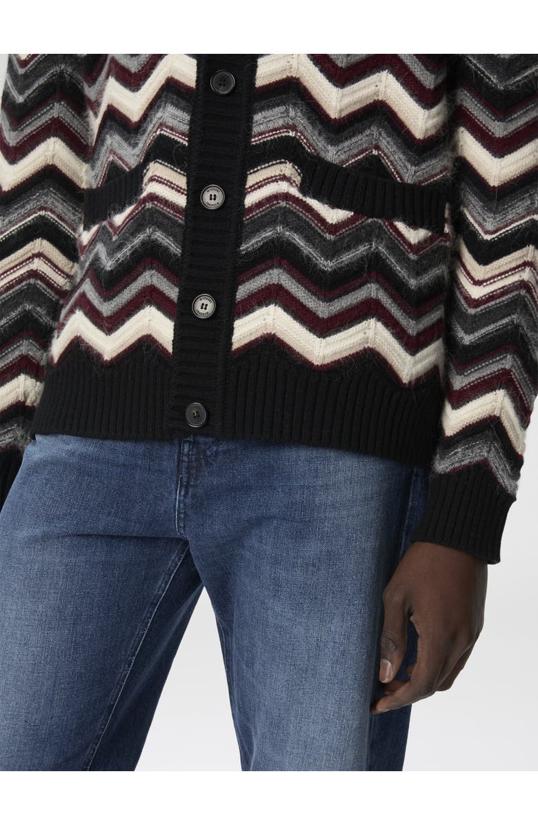 Missoni The Cardigan In Wool And Alpaca With Zigzag, Alternate, color, Grey
Burgundy