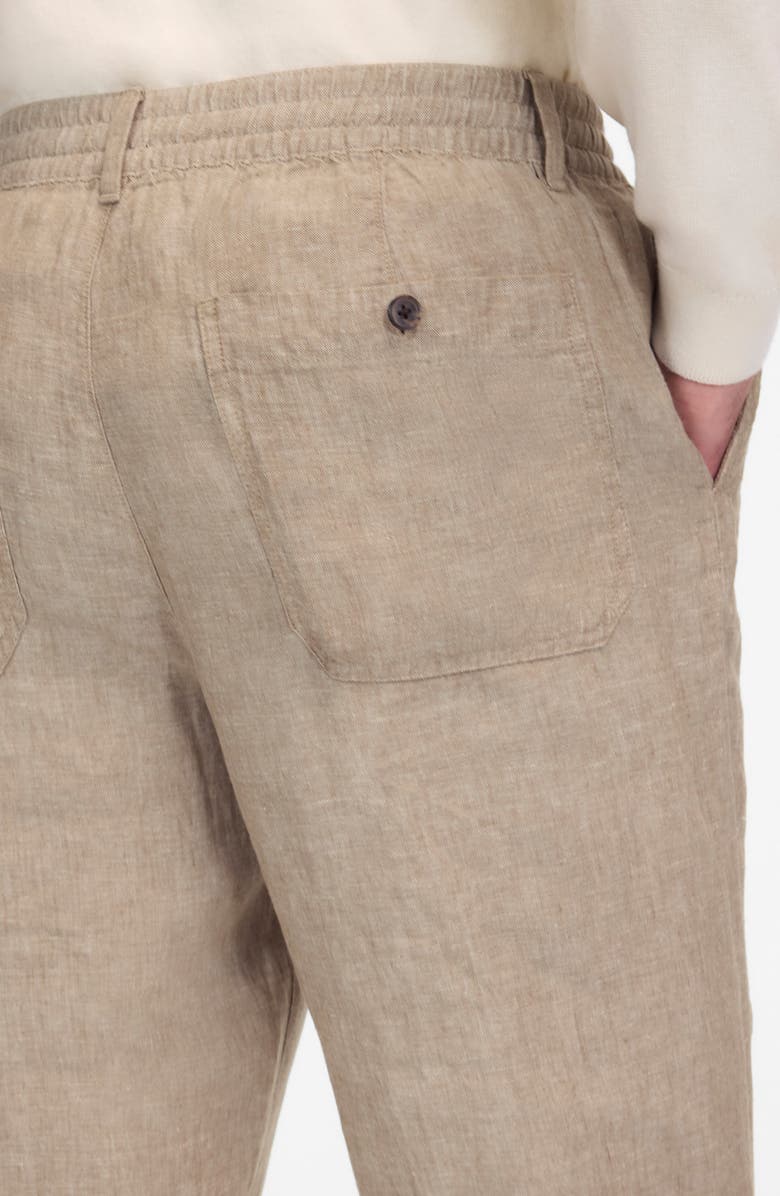 Madewell Elastic Waist Straight Leg Linen Pants, Alternate, color,