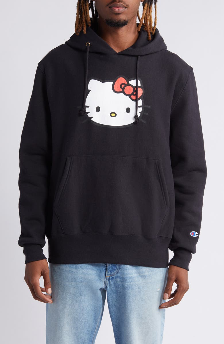 Champion x Sanrio Hello Kitty<sup>®</sup> 50th Anniversary Fleece Graphic Hoodie, Main, color, 