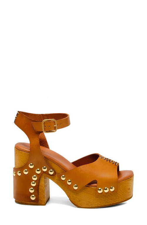 Shop Free People Cecily Ankle Strap Platform Sandal In Luggage