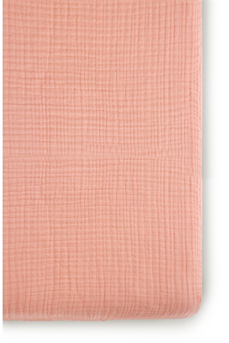 Organic Cotton Muslin Crib Sheet, Main, color, ROSE