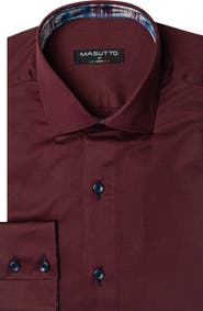 MASUTTO Aria Solid Button-Up Long Sleeve Shirt