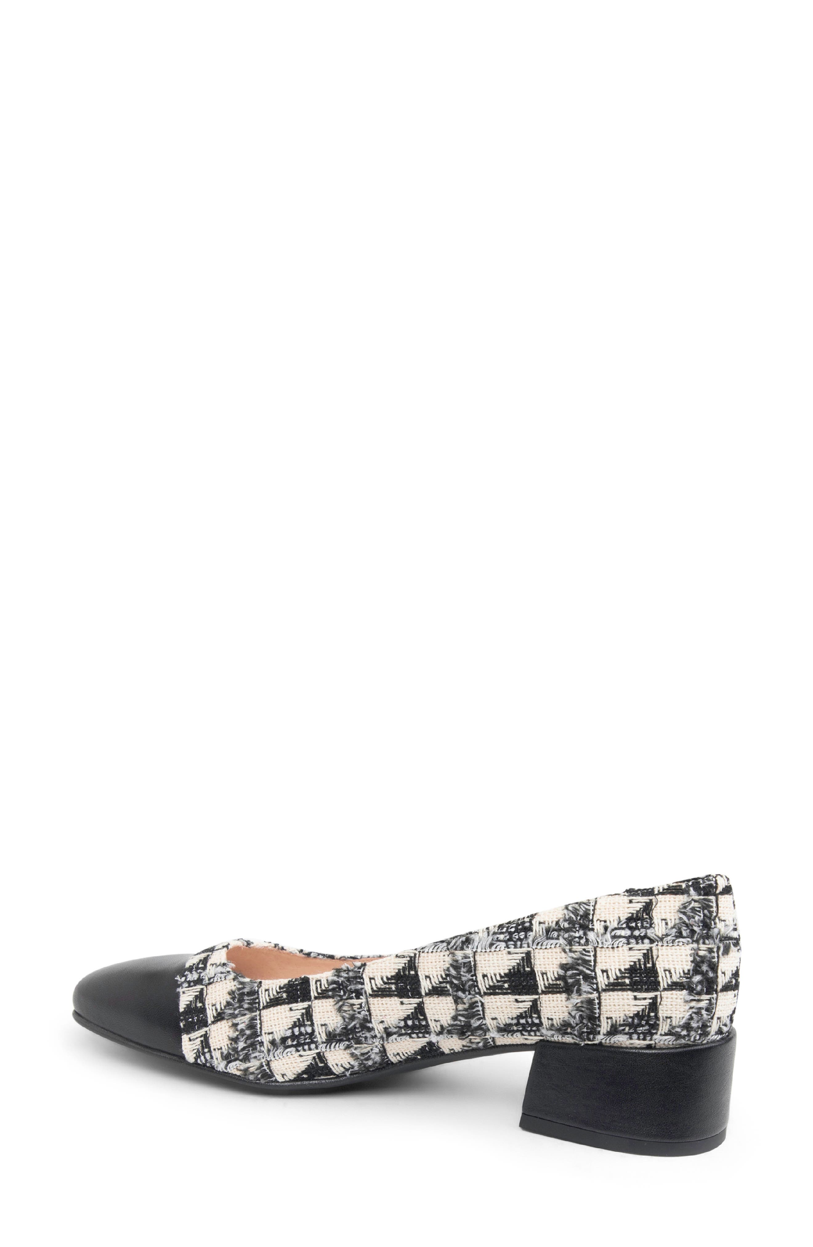 patricia green Preston Tweed Cap Toe Pump, Alternate, color, Black/ Cream Tweed