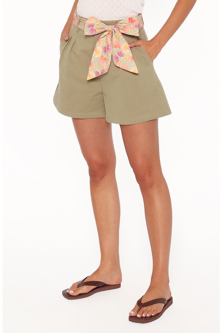 Davey Scarf Tie Shorts, Main, color, OLIVE GREEN