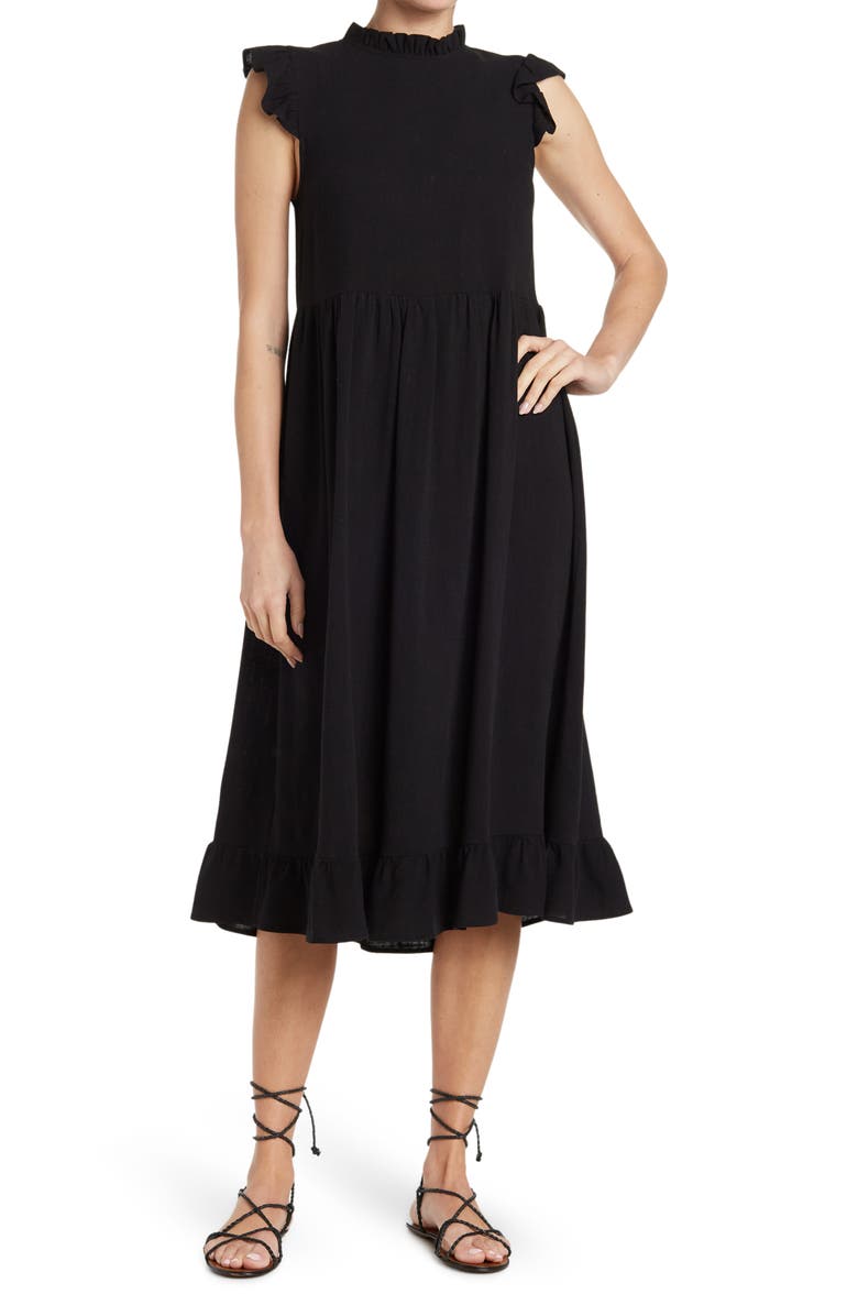 Melrose and Market Ruffle Sleeve Midi Dress, Main, color, 