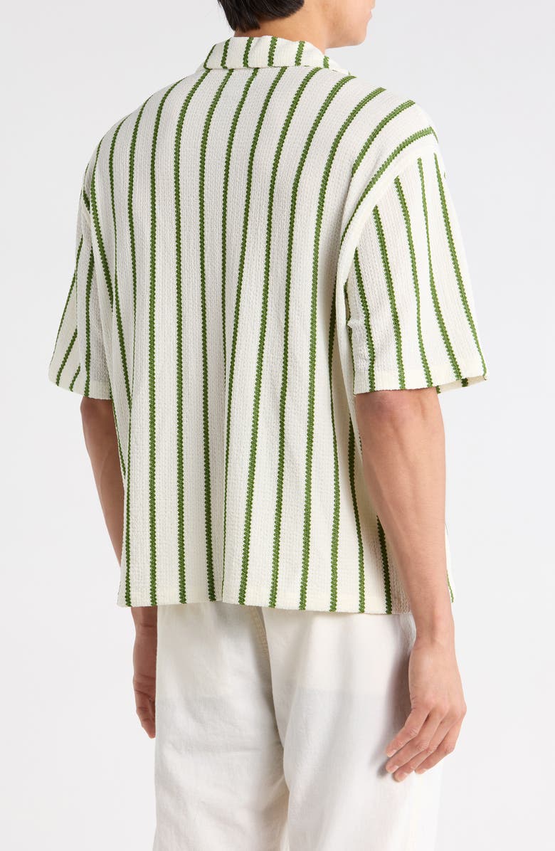 PacSun Naz Stripe Camp Shirt, Alternate, color, White/ Green