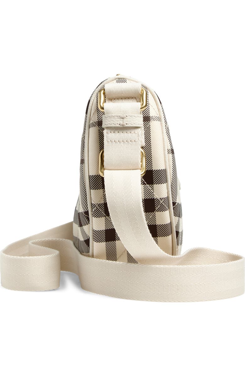 Burberry Horseshoe Check Quilted Twill Crossbody Bag, Alternate, color, Light Beige
