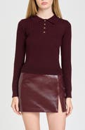 WAYF Evie Ribbed Polo Sweater