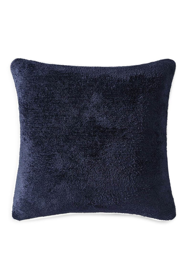 Cloud Silque Throw Pillow with Piping, Main, color, BARITONE BLUE / OFF WHITE