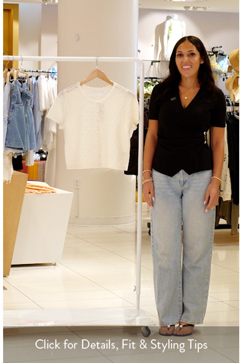 Pointelle Scallop Button-Up Shirt video