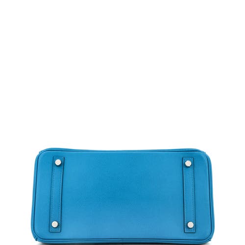 Pre-owned Hermes Hermes Birkin Handbag Blue Epsom With Palladium Hardware 30 In Blue