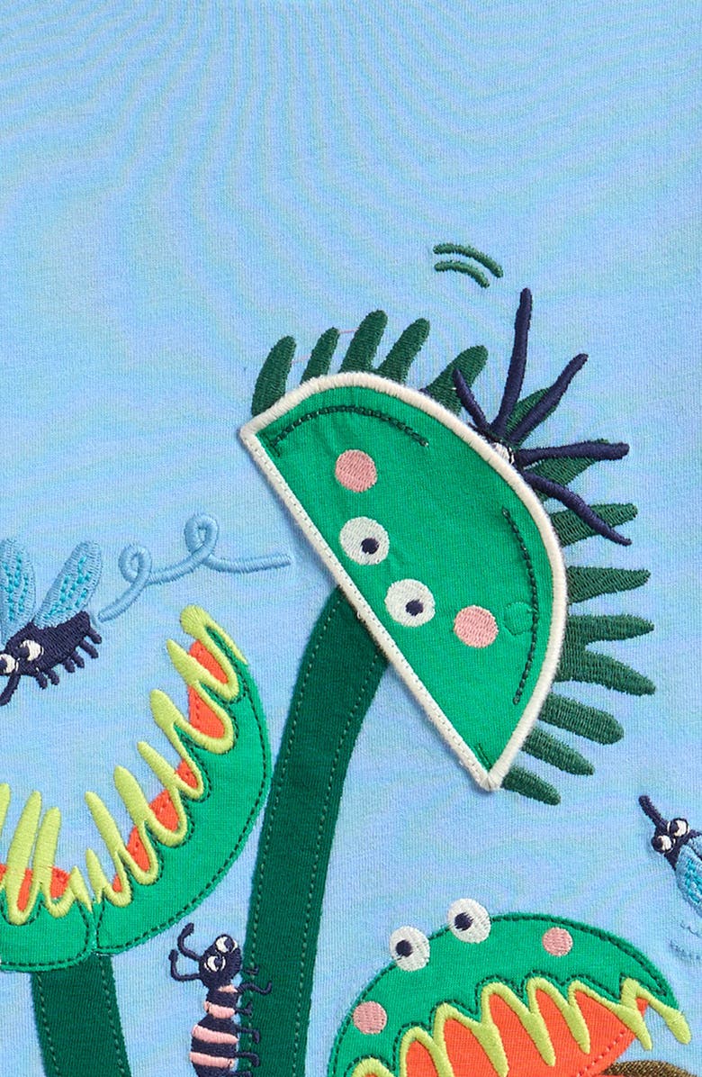 Mini Boden Kids' Venus Flytrap Lift the Flap Cotton T-Shirt, Alternate, color, Glacier Blue Fly Trap