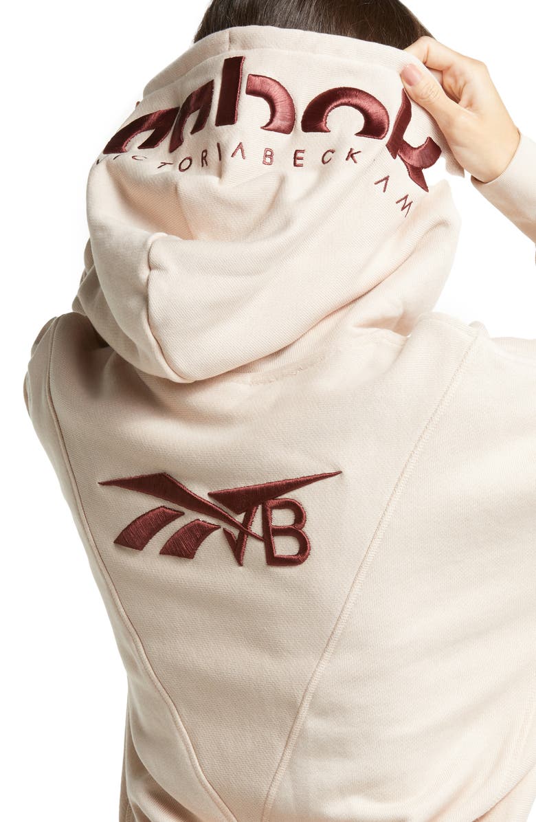 Reebok x Victoria Beckham x Victoria Beckham Logo Crop Hoodie, Alternate, color, 