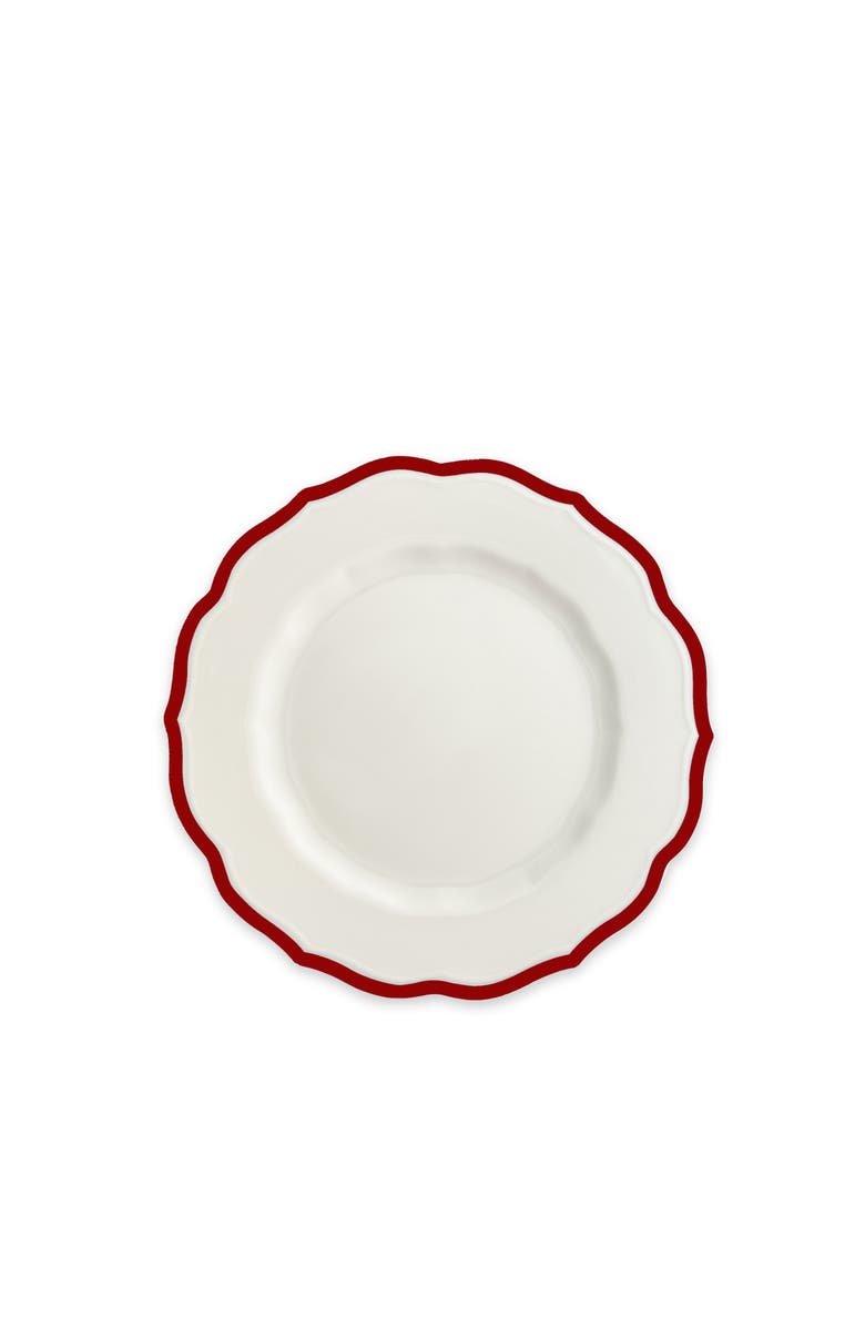 Caskata Stella Crimson Scalloped Salad Plate - Porcelain - Set 4, Main, color, Red