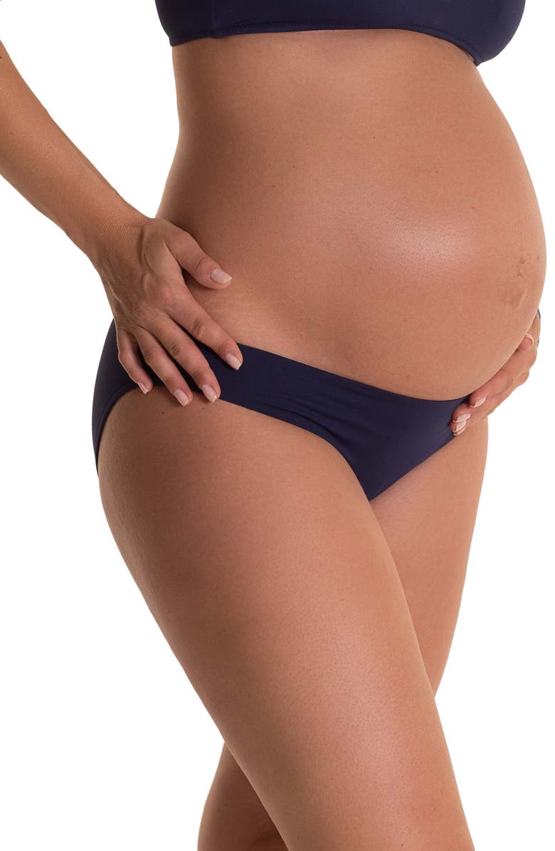 Pez D'Or Olivia Maternity Bikini Bottoms, Alternate, color, Navy