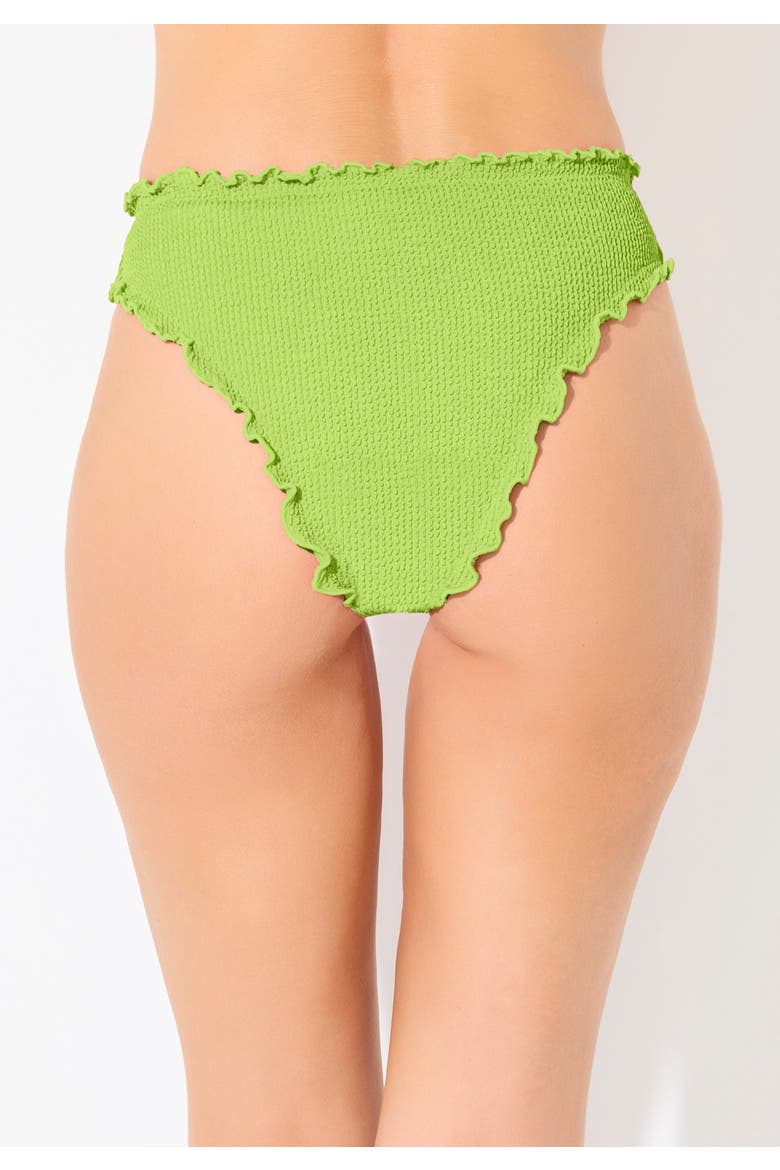 Crinkle Lettuce Trim Swim Brief, Alternate, color, Lime