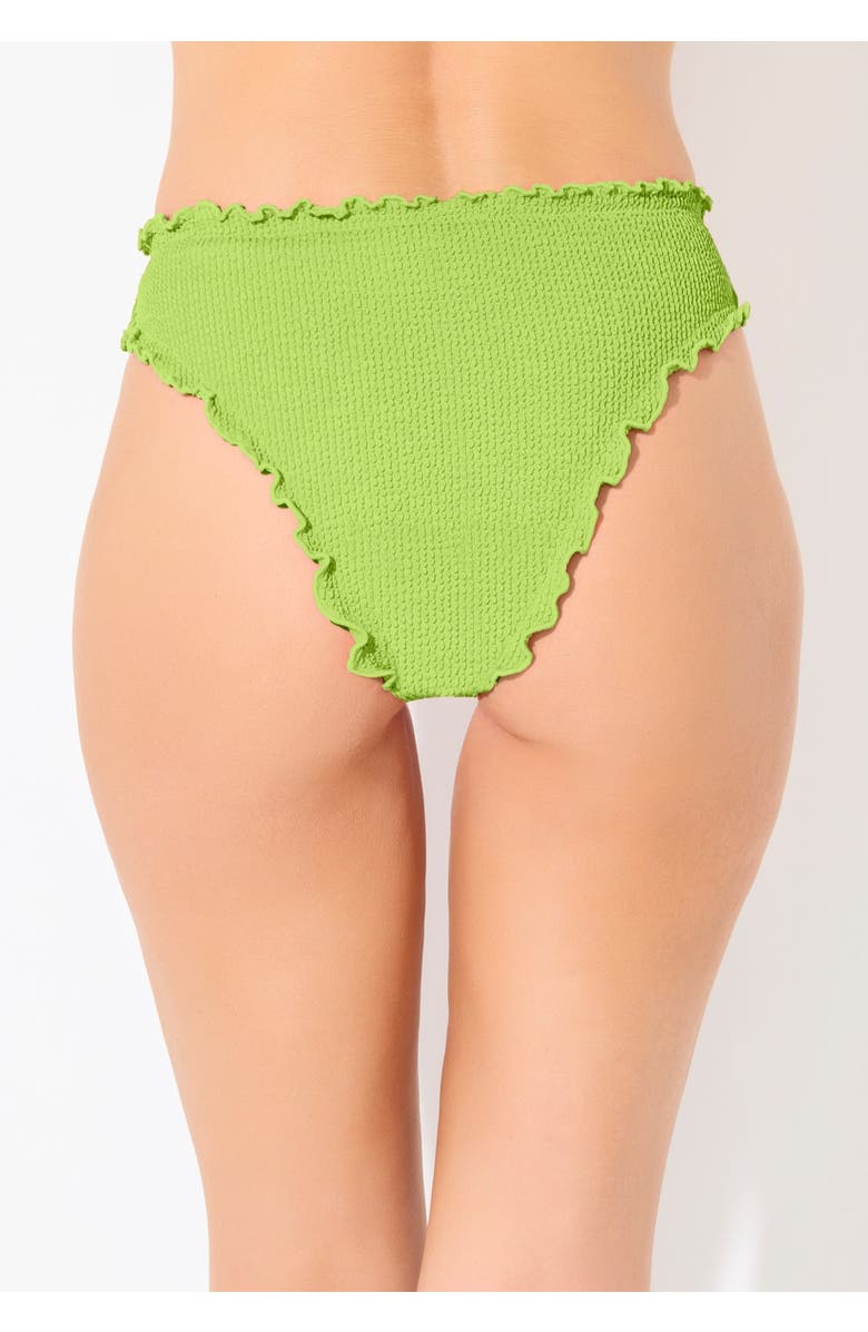 Swimsuits for All Crinkle Lettuce Trim Swim Brief, Alternate, color, Lime