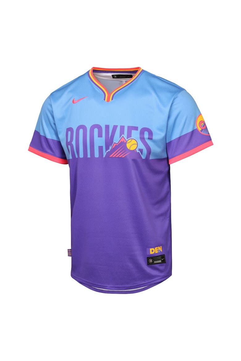 Youth Nike  Purple/Light Blue Colorado Rockies 2025 City Connect Limited Jersey, Alternate, color, Purple