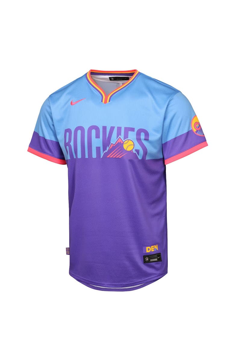 Nike Youth Nike  Purple/Light Blue Colorado Rockies 2025 City Connect Limited Jersey, Alternate, color, 