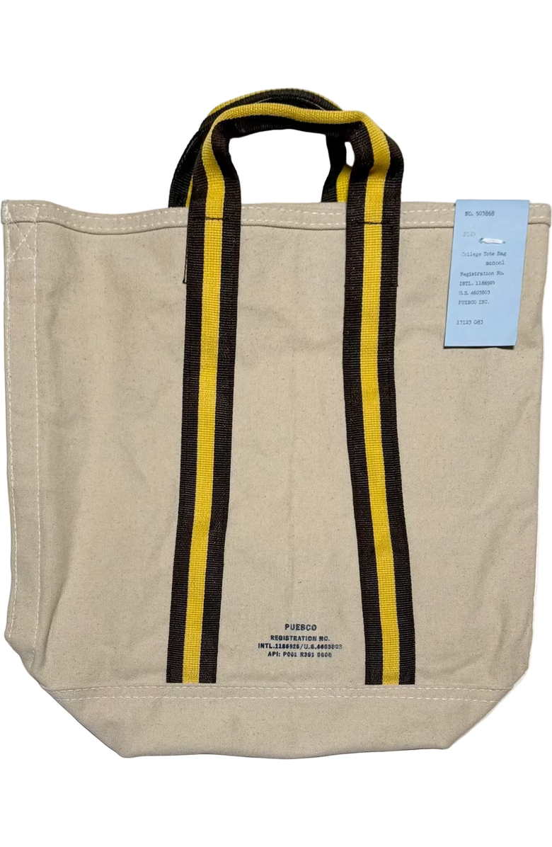 PUEBCO School College Tote Bag, Main, color, Brown X Yellow