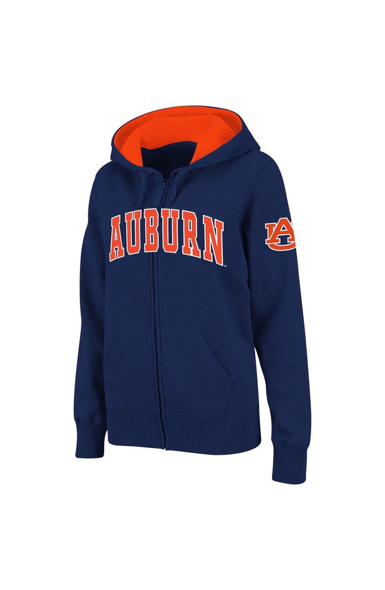 COLOSSEUM Women's Stadium Athletic Navy Auburn Tigers Arched Name Full-Zip Hoodie, Main, color, Navy
