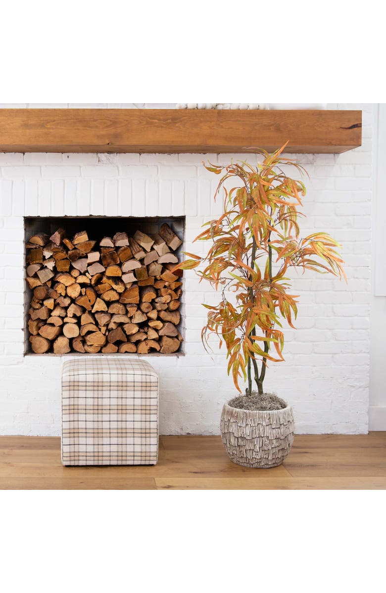 NEARLY NATURAL 5-ft Autumn Wispy Eucalyptus Artificial Fall Tree, Alternate, color, Orange