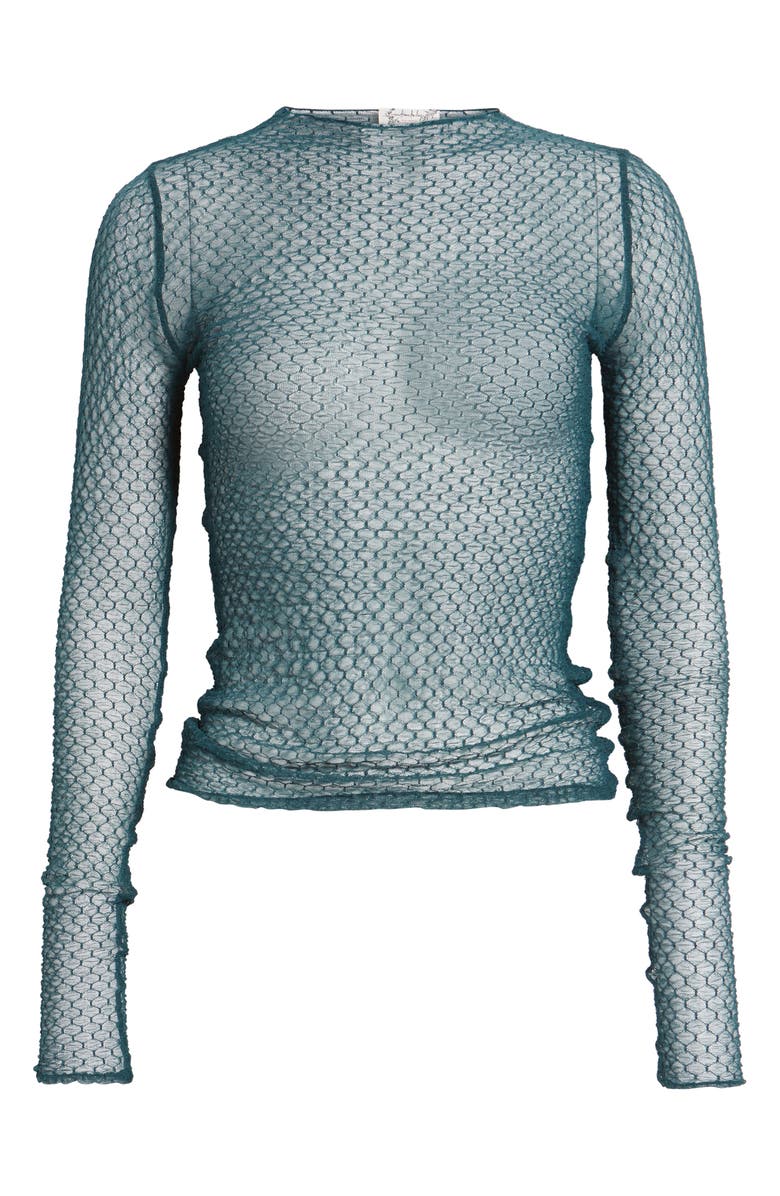 Free People Minding My Business Sheer Top, Alternate, color, Seamoss