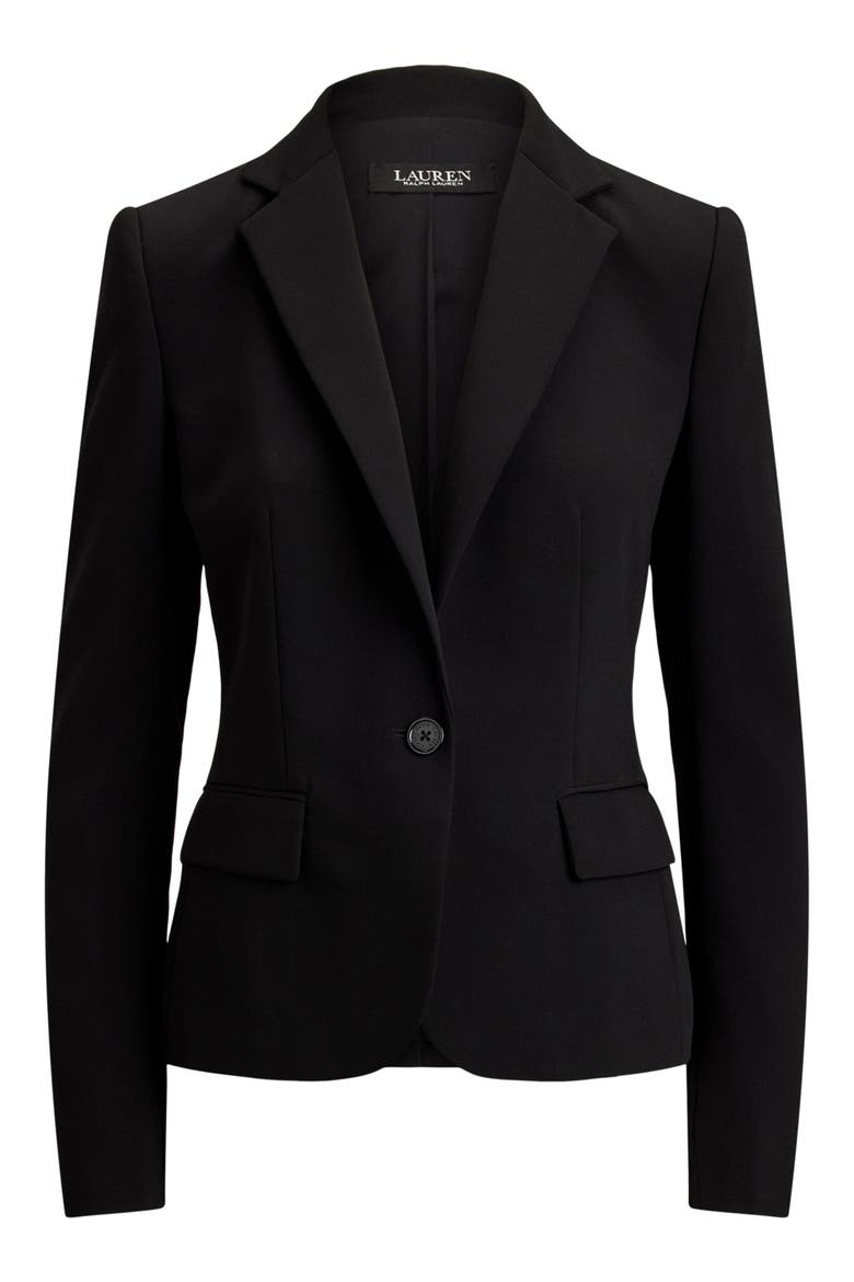 City Crepe Woven Blazer, Alternate, color, BLACK