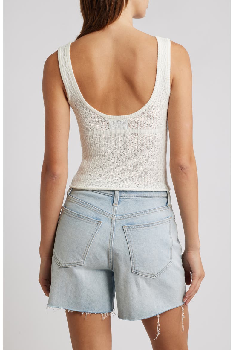 Keenan Pointelle Cotton Sweater Tank, Alternate, color, SAND