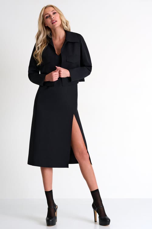 Shan Contemporary Cropped Jacket In Black