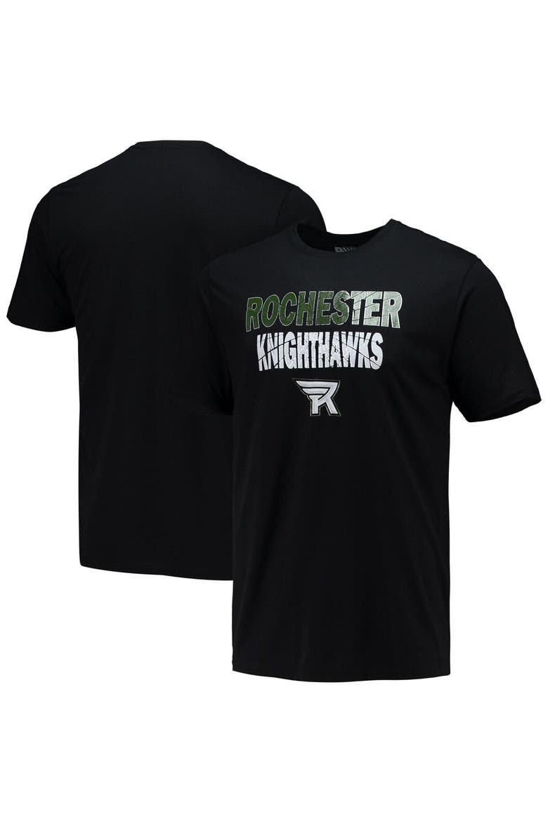 Men's Levelwear Black Rochester Knighthawks Team Logo Thrive T-Shirt, Alternate, color, Black