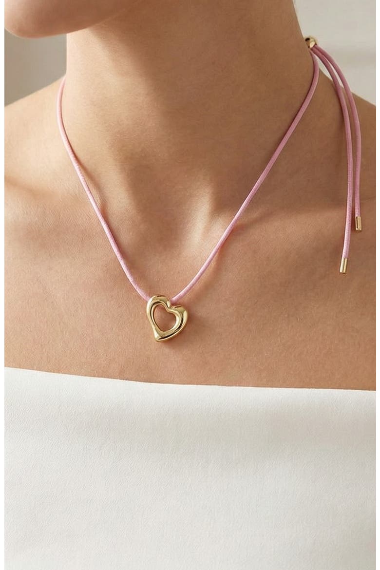 Open Heart Pendant Necklace, Alternate, color, GOLD