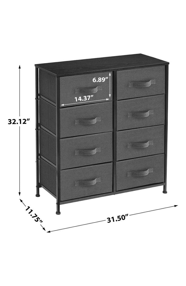 SORBUS 8-Drawer Dresser, Alternate, color, Black