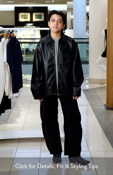 Carhartt Work In Progress Detroit Black Faux Leather Jacket