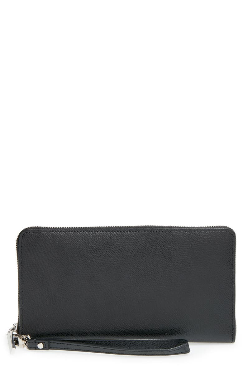 Halogen<sup>®</sup> Zip Around Leather Wallet, Main, color, 