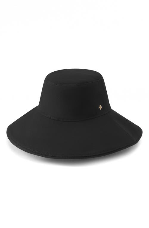 Helen Kaminski Lamassu Paneled Cotton With Raffia Trim Bucket Hat In Black