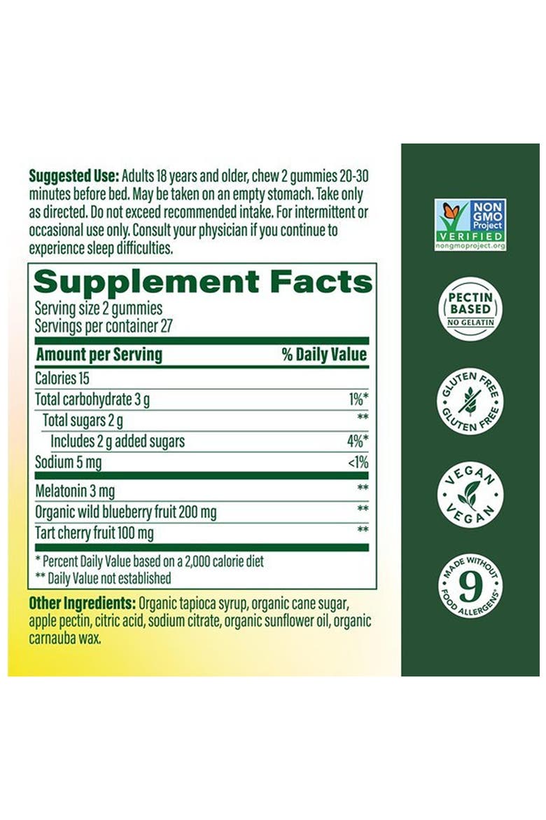 Sleep Melatonin Gummies, 3mg Melatonin per Serving, Non-GMO, Vegan, 54 Berry Gummies, Alternate, color, None